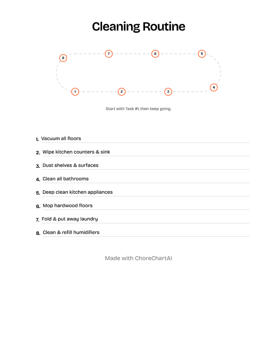 Routine printable chore chart example